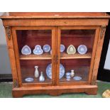 A Victorian gilt metal mounted walnut and marquetry pier cabinet,