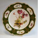 A Royal Worcester shaped circular plate, painted possibly by Edward Raby,