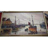 Gordon Allen (20th century) A Quiet Harbour signed, oil on canvas,