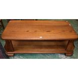 A 20th century oak two tier coffee table,