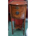 A '19th century' burr elm and mahogany bow-fronted bedroom cabinet,