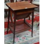 An Edwardian mahogany combination sewing/stationery table,