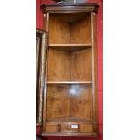 A 20th century oak wall hanging corner display cabinet,