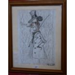 B Longton (late 20th century) Caricature of a Gent signed, charcoal and pastel sketch, 44cm x 30.