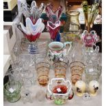 Glassware and Ceramics - a Murano style tricolour vase,