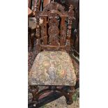 A William III style oak side chair,