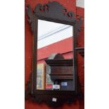 A Regency style mahogany shaped rectangular looking glass wall mirror,