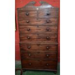 An early Victorian mahogany chest on chest,