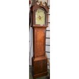 A George III oak and mahogany crossbanded longcase clock,