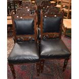 A set of four late Victorian/Edwardian mahogany dining/side chairs,