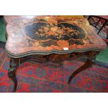 A Louis XV Revival gilt metal mounted kingwood and marquetry shaped serpentine card table,