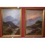 English School (20th century) A pair, Moorlands Hill and Heather oils on board,