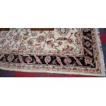 A large rectangular Ziegler wool carpet, tassel fringe,