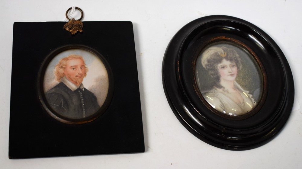 English School (19th century), a portrait miniature, of an Elizabethan gentleman,