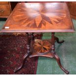 A '19th century' specimen wood centre table,