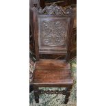 An 18th century oak Wainscote side chair,