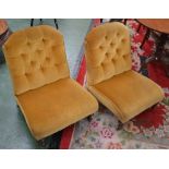 A pair of Victorian button back chairs, c.