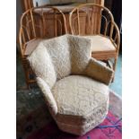 A pair of Aesthetic Movement design bamboo open elbow chairs;