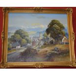 Michael Crawley A Derbyshire Village oil on canvas,