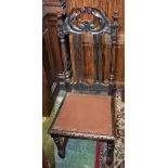 A pair of Jacobean Revival hall chairs,