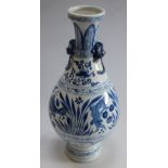 A Chinese ovoid vase, in the Ming taste, painted in tones of underglaze blue with a band of fish,
