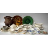 Ceramics - a Coalport Victorian 'crackled' design part tea set, comprising cups, saucers,