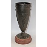 French School (late 19th/early 20th century), a dark patinated bronze vase,