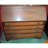 An Edwardian mahogany bureau,