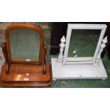 A Victorian mahogany dressing mirror; another,