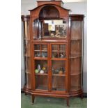 An Aesthetic period mahogany connoisseurs vitrine,