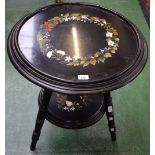 A 19th century Derbyshire Ashford marble and ebonised centre table,