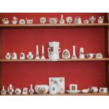 Crested China - Goss, Arcadian, etc, including a County of Stirling cow bell,