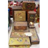 Castle Brand Superior Needles, Clive Works, Redditch, a faux burr walnut rectangular work box,