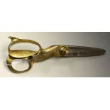 Haberdashery - a substantial pair of draper/tailor's sheers, 14cm long steel fullered blades,