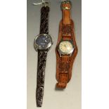A Parfa 17 jewel incabloc wrist watch; another,
