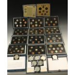 Coins - a collection or Royal Mint proof coin sets in boxes of issue with certificates: 1970 LSD