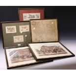 Pictures and Prints - an 18th century map, Robert Morden, Leicestershire, hand tinted,