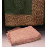 Textiles - Scottish Comfy quilt, paisley design; another similar,