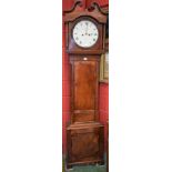 A Regency mahogany longcase clock, 33cm circular enamel dial inscribed Whitehurst & Son, Derby,