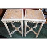 A pair of contemporary Louis XVI design side tables,