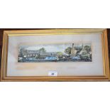 Len Bubbard (20th century) Canal Boat Yard, possibly Long Eaton signed, ink and wash,