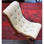 A Victorian mahogany child's scroll back drawing room chair,