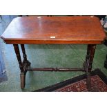 A late Victorian/Edwardian mahogany centre table, moulded chamfered rectangular top,