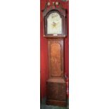 A George III oak and mahogany crossbanded longcase clock,