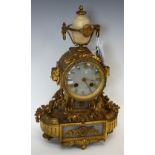 A Japy Frères French gilt metal mantel clock,