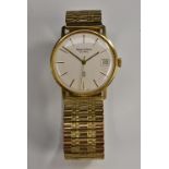 A gentleman's 9ct gold Mappin and Webb wristwatch, textured dial, block batons, centre seconds,