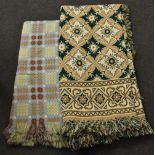 A hand woven knitted blanket/piano cover,