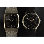 Watches - Skagen - a Gentleman's Danish wristwatch, 380LSSB, black cushion dial and case,