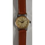 Roamer - a mid 20th century Super Shock wristwatch, textured dial,