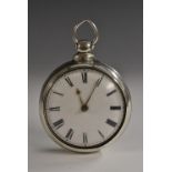 An early Victorian silver pair cased verge pocket watch, Smith and Sons, Walton on Trent,